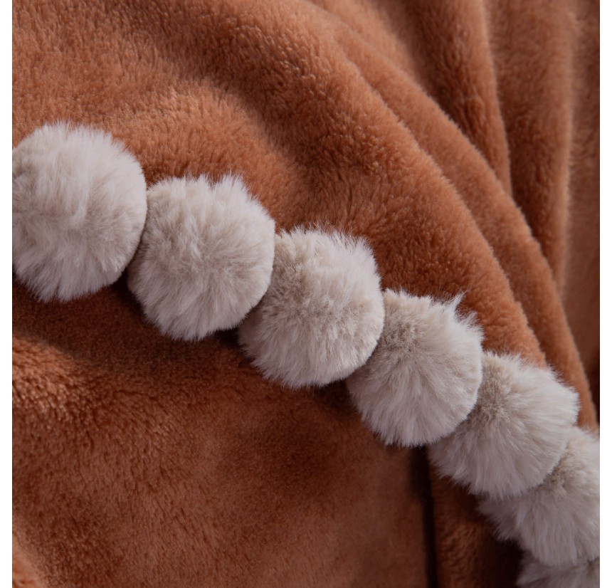 Κουβερτάκι Καναπέ 130x180 Nef-Nef Pompozia Camel