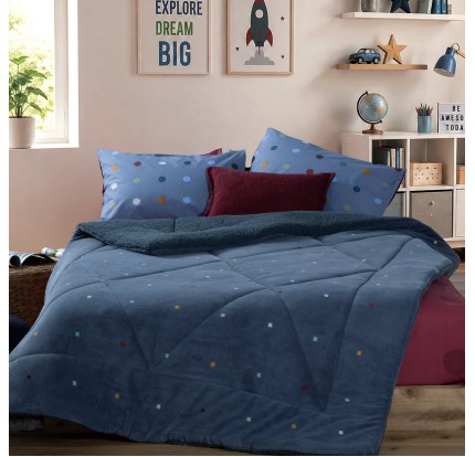 Παιδικό Κουβερτοπάπλωμα Μονό Nef-Nef  Dots Blue