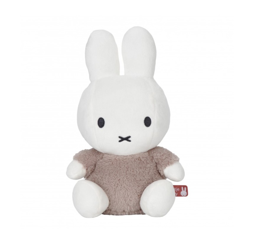 Λούτρινο Miffy Fluffy Μόκα 25cm με Εσωτερικό Κουδουνάκι