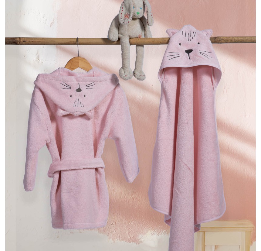 Βρεφικό Μπουρνούζι Με Κουκούλα Nef-Nef Cats Are Perfect Lotus Pink Βρεφικό Μπουρνούζι Με Κουκούλα Nef-Nef Cats Are Perfect Lotus Pink