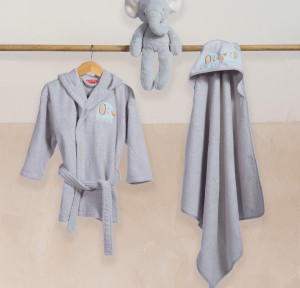 Βρεφικό Μπουρνούζι Με Κουκούλα Nef-Nef Elephants Grey Βρεφικό Μπουρνούζι Με Κουκούλα Nef-Nef Elephants Grey