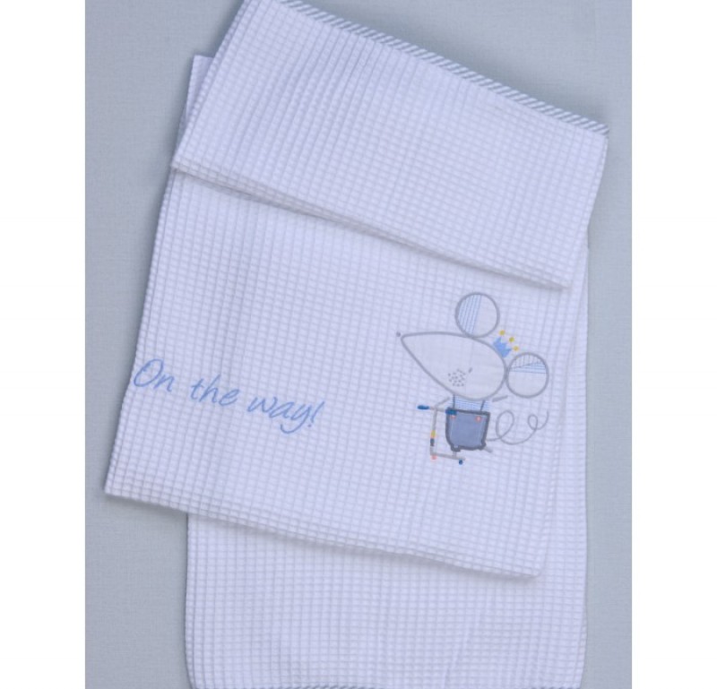 Πικέ Κουβέρτα Κούνιας Baby Oliver 100x140 Des.351 White