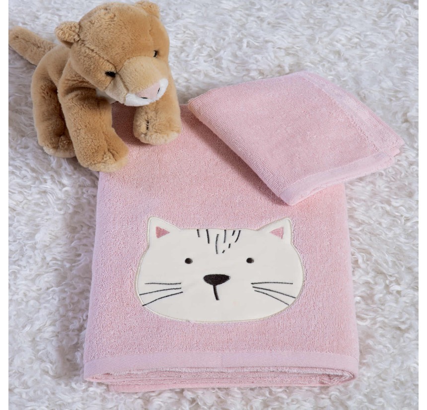 Παιδικές Πετσέτες Σετ (2τμχ) Nef- Nef Cats Are Perfect Lotus Pink