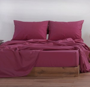 Σεντόνι Μονό με Λάστιχο 100x200+30 Nef-Nef Basic Bordo