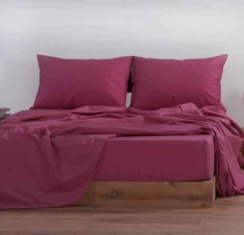 Σεντόνι Μονό με Λάστιχο 100x200+30 Nef-Nef Basic Bordo