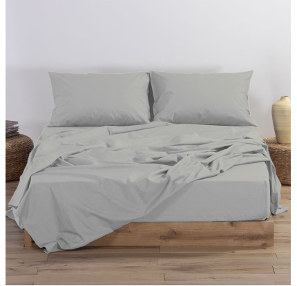 Σεντόνι Μονό με Λάστιχο 100x200+30 Nef-Nef Basic Silver Grey
