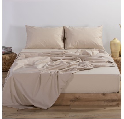 Σεντόνι Μονό με Λάστιχο 100x200+30 Nef-Nef Basic Beige