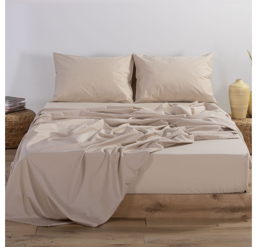 Σεντόνι Μονό με Λάστιχο 100x200+30 Nef-Nef Basic Beige