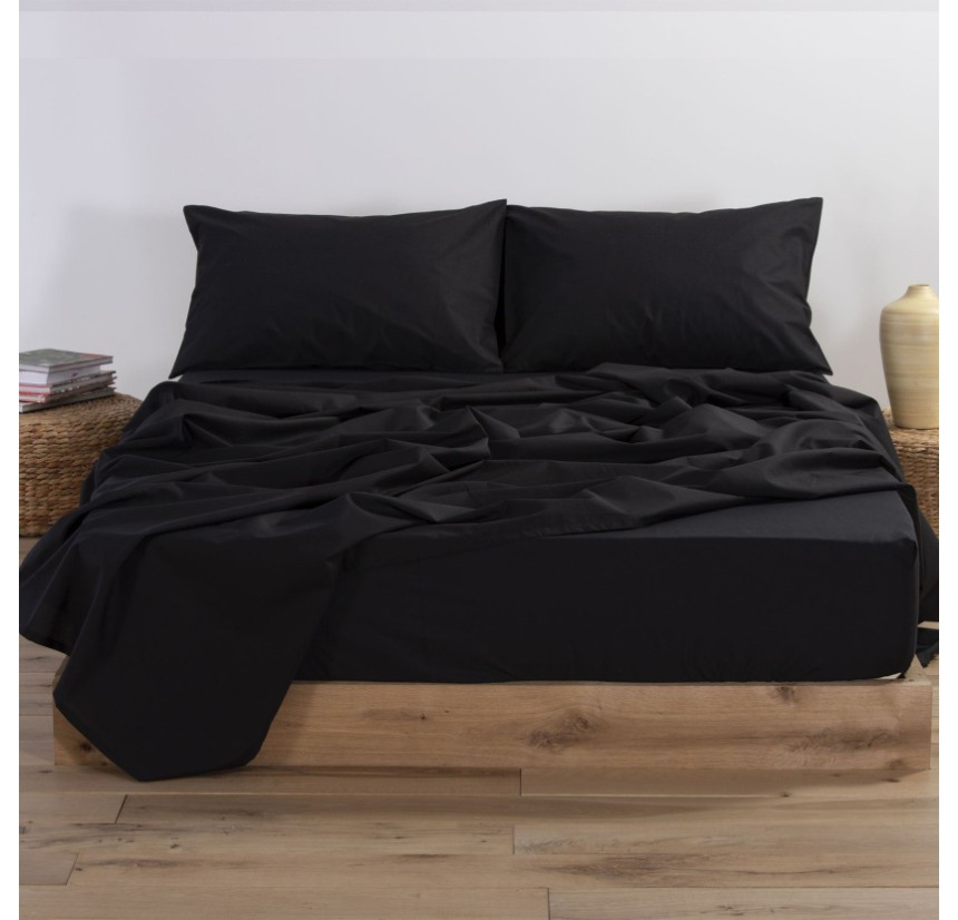 Σεντόνι Μονό με Λάστιχο 100x200+30 Nef-Nef Basic Black