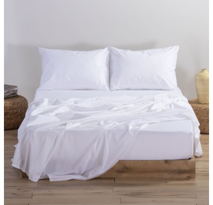 Σεντόνι Μονό με Λάστιχο 100x200+30 Nef-Nef Basic White