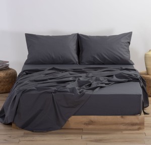 Σεντόνι Μονό με Λάστιχο 100x200+30 Nef-Nef Basic Dark Grey