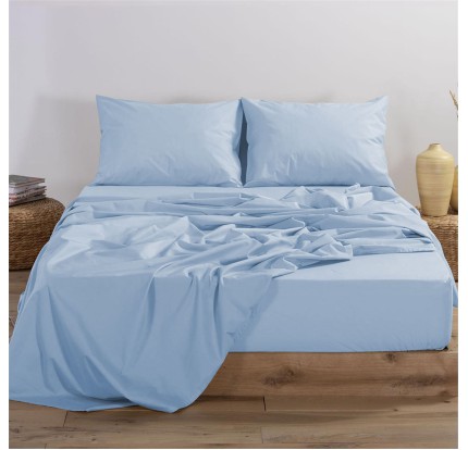 Σεντόνι Μονό με Λάστιχο 100x200+30 Nef-Nef Basic Light Blue