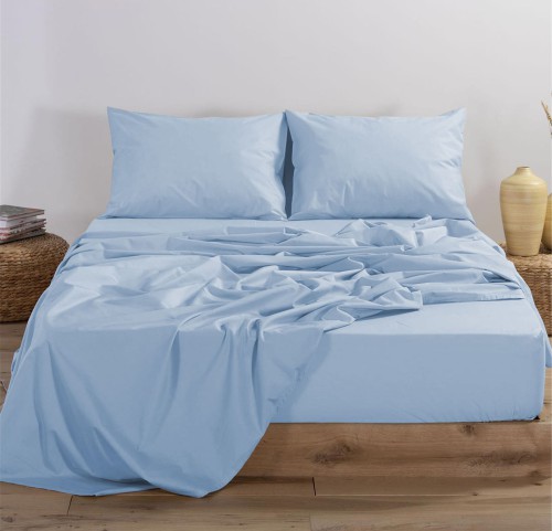 Σεντόνι Μονό με Λάστιχο 100x200+30 Nef-Nef Basic Light Blue