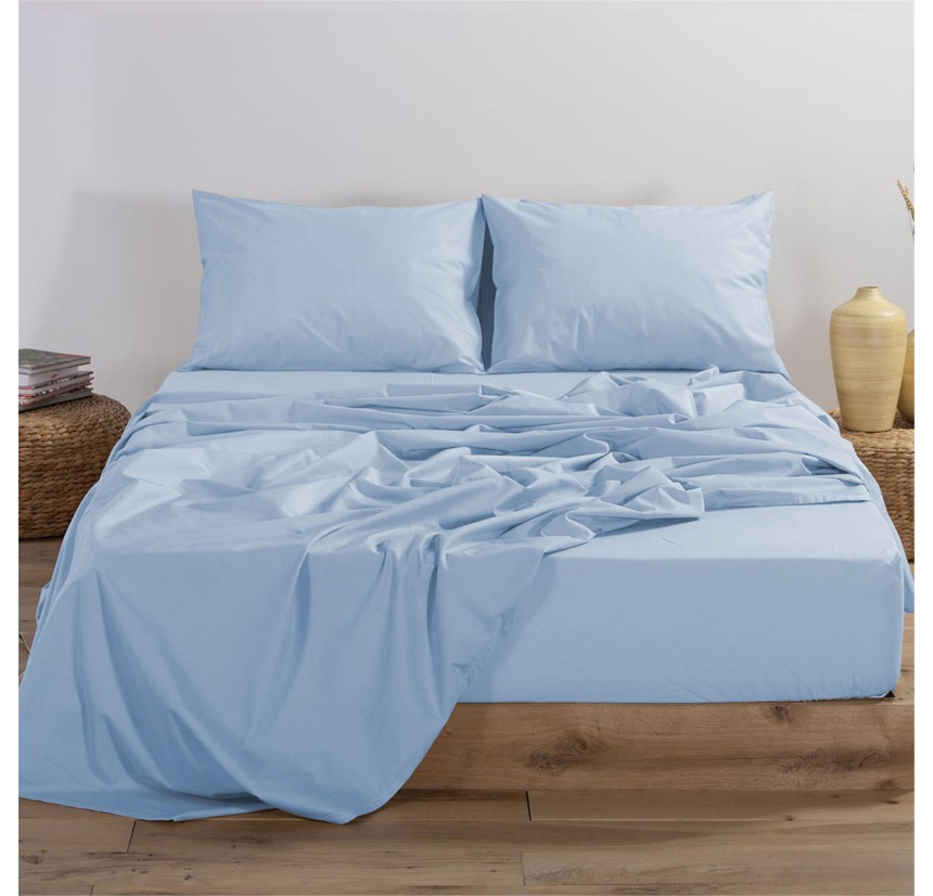 Σεντόνι Μονό με Λάστιχο 100x200+30 Nef-Nef Basic Light Blue