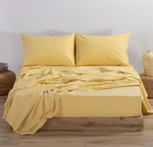 Σεντόνι Υπέρδιπλο με Λάστιχο 160x200+30 Nef-Nef Basic Yellow