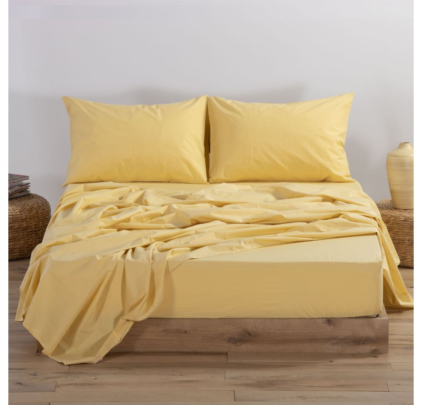 Σεντόνι Υπέρδιπλο με Λάστιχο 160x200+30 Nef-Nef Basic Yellow