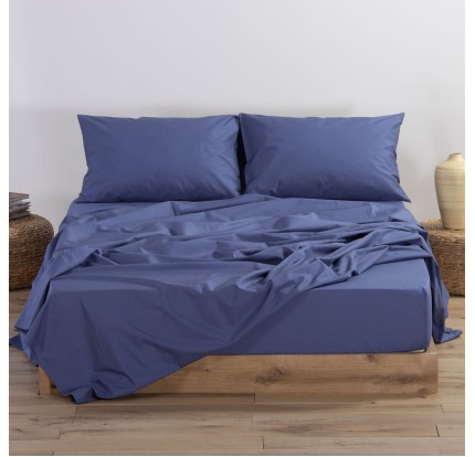 Σεντόνι Υπέρδιπλο με Λάστιχο 160x200+30 Nef-Nef Basic Indigo