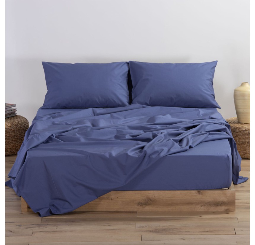Σεντόνι Υπέρδιπλο με Λάστιχο 160x200+30 Nef-Nef Basic Indigo