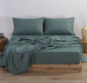 Σεντόνι Υπέρδιπλο με Λάστιχο 160x200+30 Nef-Nef Basic Green
