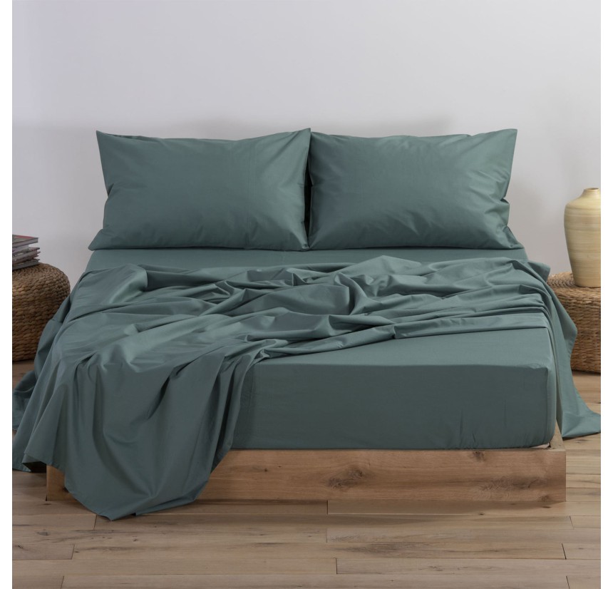 Σεντόνι Υπέρδιπλο με Λάστιχο 160x200+30 Nef-Nef Basic Green