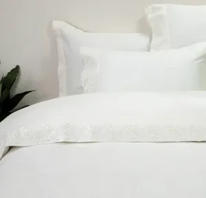 Σεντόνια Υπέρδιπλα (Σετ) με Δαντέλα Βαμβακοσατέν Borea Ηλέκτρα Εκρού