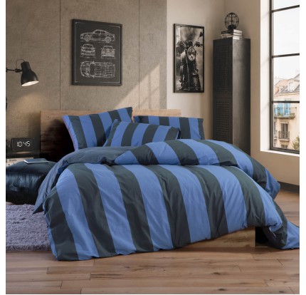 Παπλωματοθήκη Μονή (ΣΕΤ) Nef - Nef Casual Vertia Blue/Black