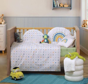 Σεντόνια Κούνιας (Σετ) Nef-Nef Baby Dots Ecru/ Green