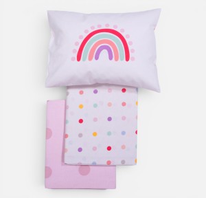 Σεντόνια Κούνιας (Σετ) Nef-Nef Baby Dots Ecru/ Pink