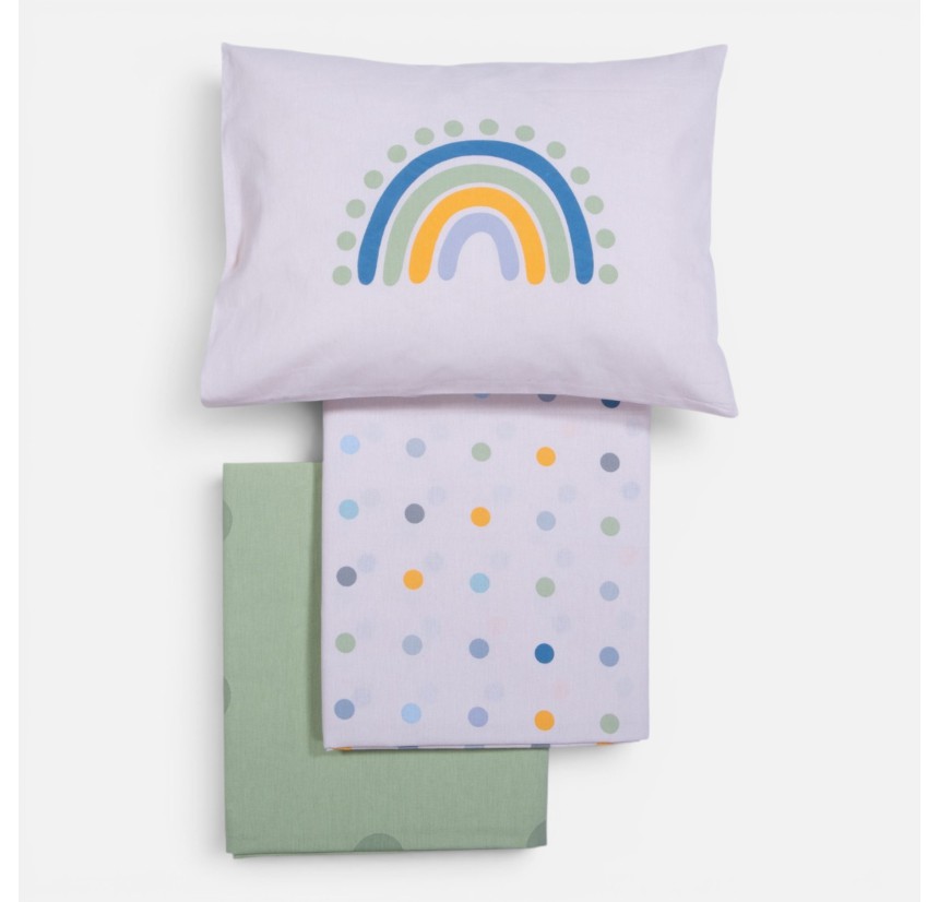 Σεντόνια Κούνιας (Σετ) Nef-Nef Baby Dots Ecru/ Green