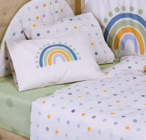 Σεντόνια Κούνιας (Σετ) Nef-Nef Baby Dots Ecru/ Green