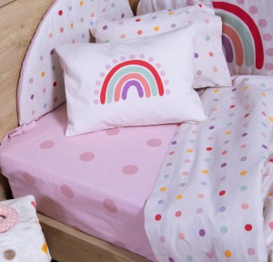 Σεντόνια Κούνιας (Σετ) Nef-Nef Baby Dots Ecru/ Pink