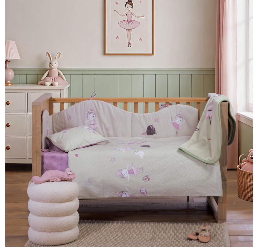 Σεντόνια Κούνιας (Σετ) Nef-Nef Ballerine World Green Σεντόνια Κούνιας (Σετ) Nef-Nef Ballerine World Green
