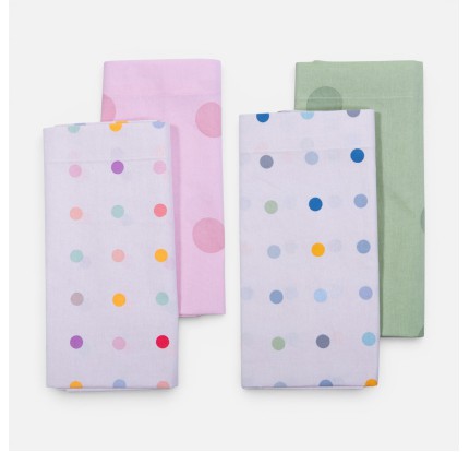 Σεντόνια Λίκνου (Σετ) Nef-Nef Baby Dots Ecru/ Green