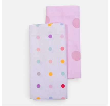 Σεντόνια Λίκνου (Σετ) Nef-Nef Baby Dots Ecru/ Pink