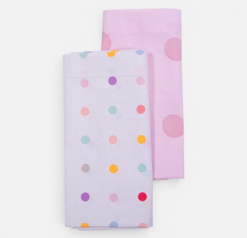 Σεντόνια Λίκνου (Σετ) Nef-Nef Baby Dots Ecru/ Pink