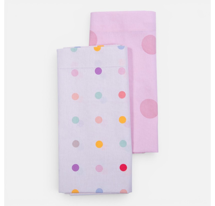 Σεντόνια Λίκνου (Σετ) Nef-Nef Baby Dots Ecru/ Pink