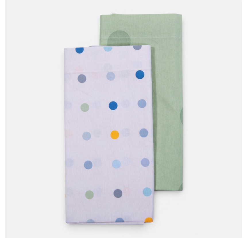 Σεντόνια Λίκνου (Σετ) Nef-Nef Baby Dots Ecru/ Green