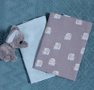 Σεντόνια Λίκνου (Σετ) Nef-Nef Elephants Grey