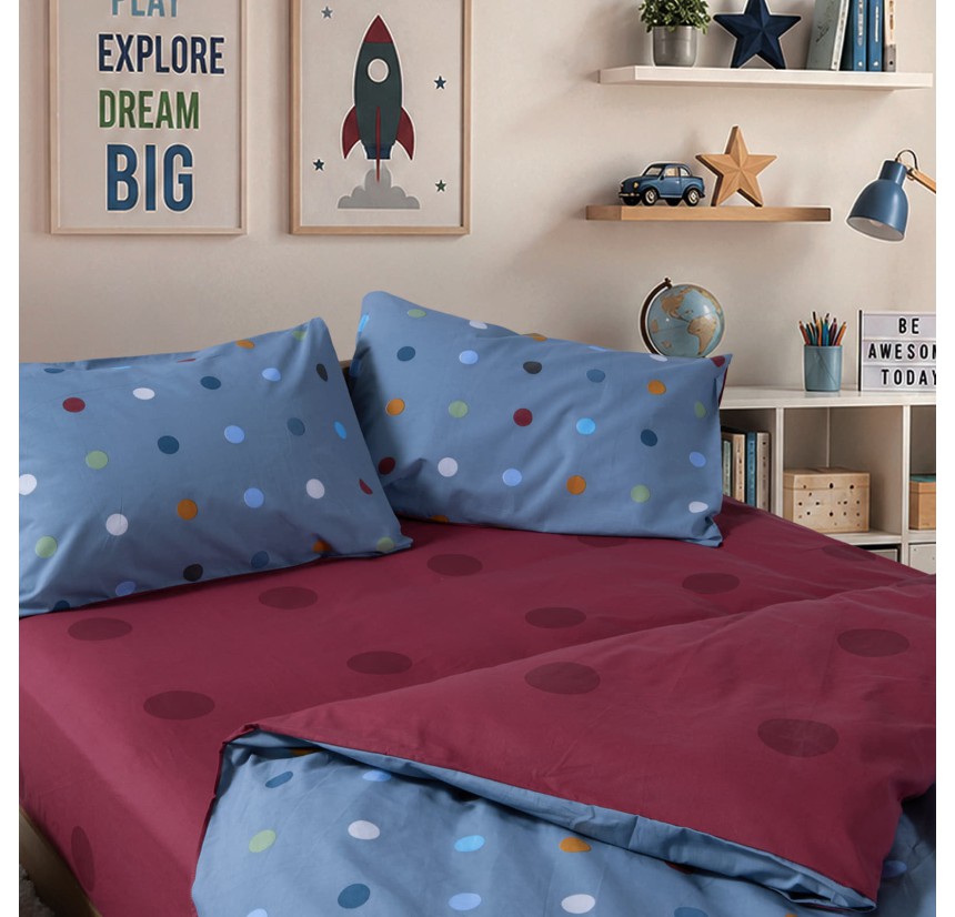 Παπλωματοθήκη Παιδική Μονή (Σετ)  Nef - Nef Dots Blue