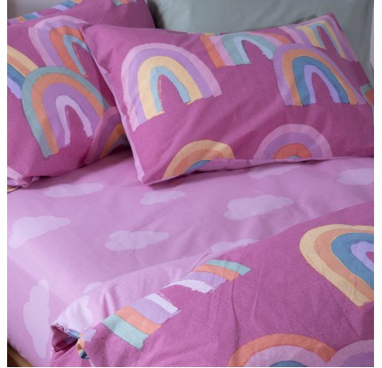 Παπλωματοθήκη Παιδική Μονή (Σετ)  Nef - Nef Rainbow Mood Fuchsia