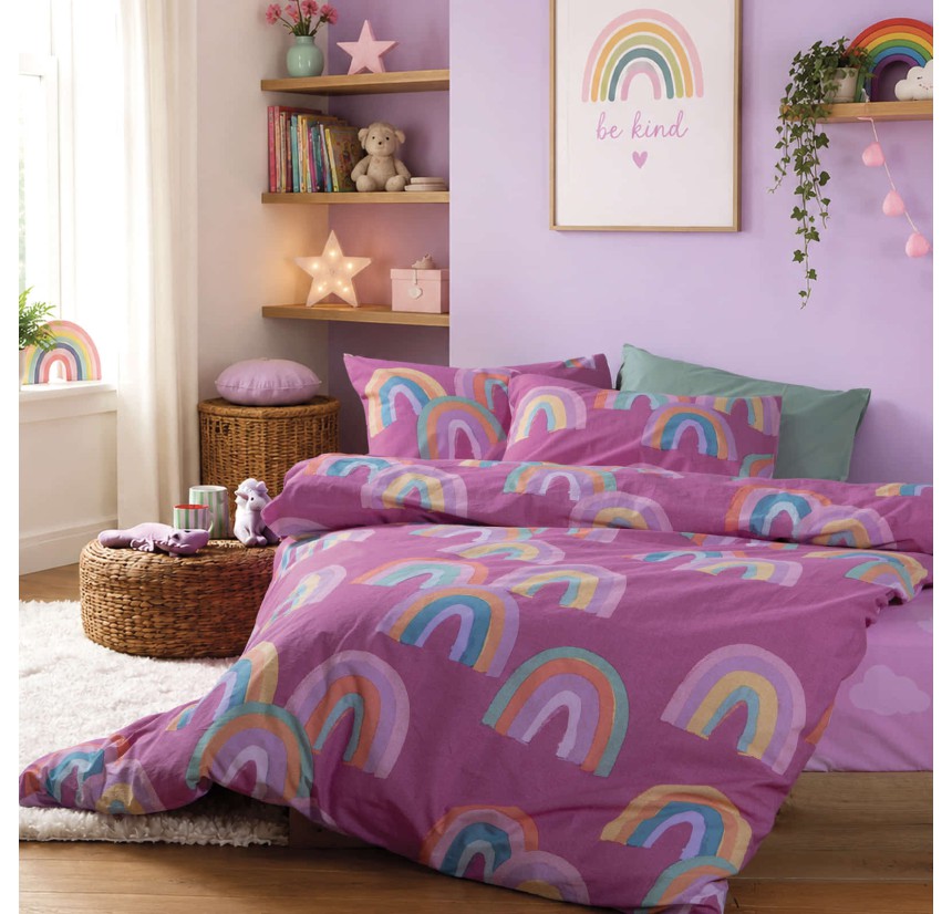 Παπλωματοθήκη Παιδική Μονή (Σετ) Nef - Nef Rainbow Mood Fuchsia Παπλωματοθήκη Παιδική Μονή (Σετ) Nef - Nef Rainbow Mood Fuchsia
