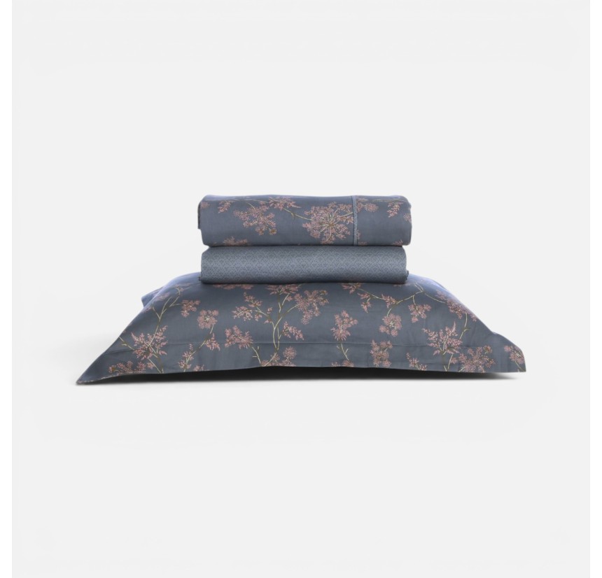 Σεντόνια Υπέρδιπλα (Σετ) Βαμβακοσατέν Nef - Nef Foxy Grey/Blue