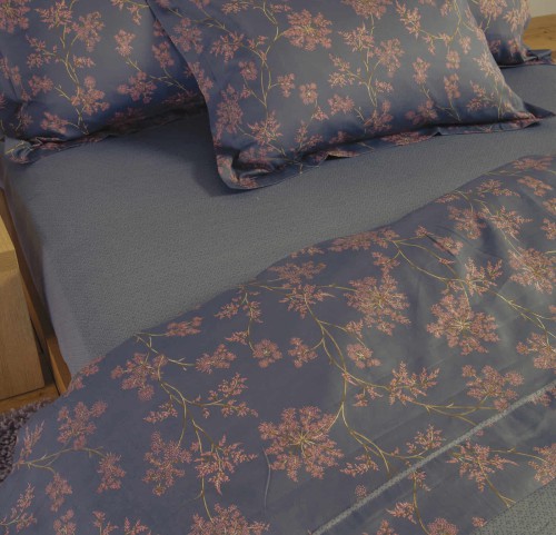Σεντόνια Υπέρδιπλα (Σετ) Βαμβακοσατέν Nef - Nef Foxy Grey/Blue
